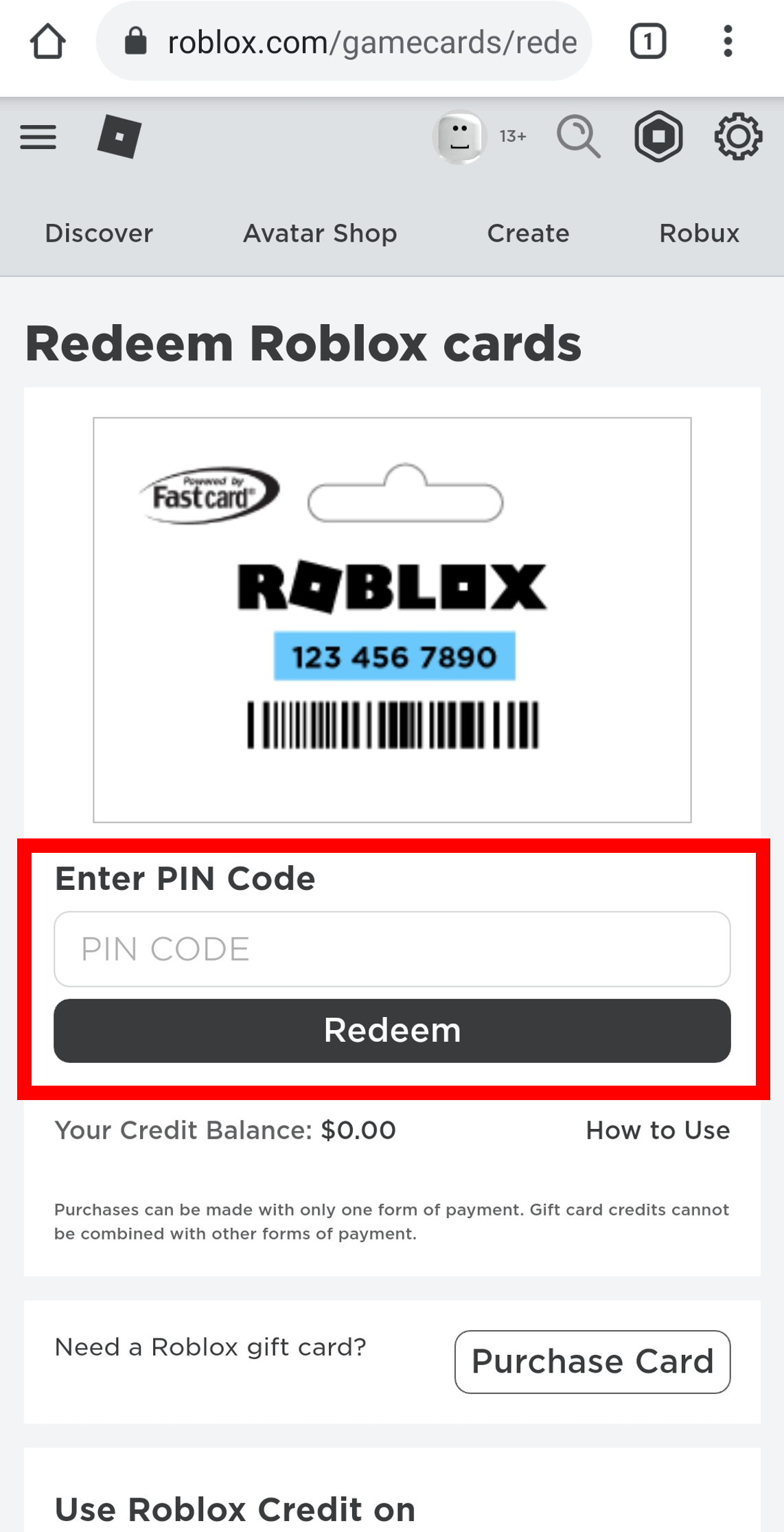roblox game card redeem